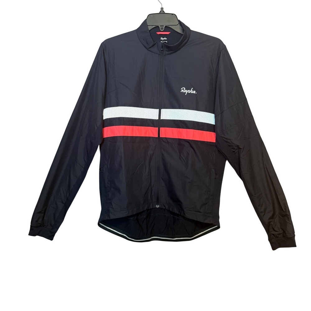 Rapha Brevet Windblock Jersey - Size XXL - Navy/ Pink-White - Merino Wool